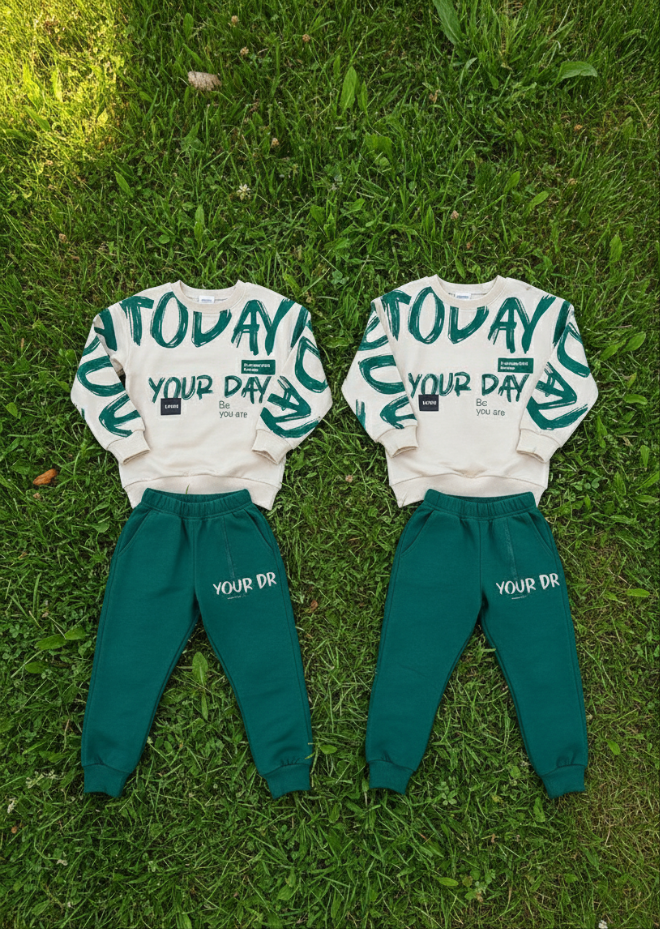 Your Day green and cream tracksuit