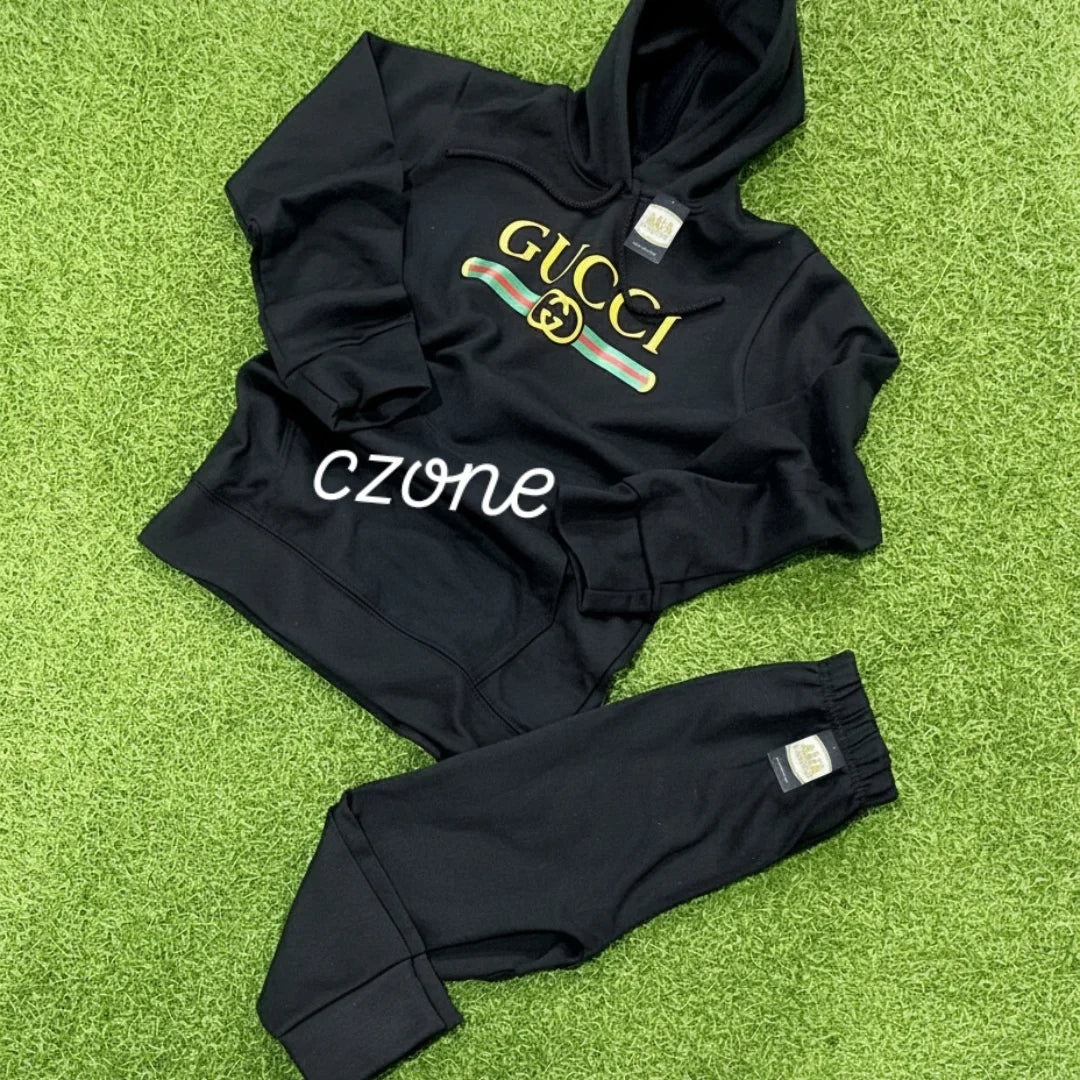 Black hoodie tracksuit