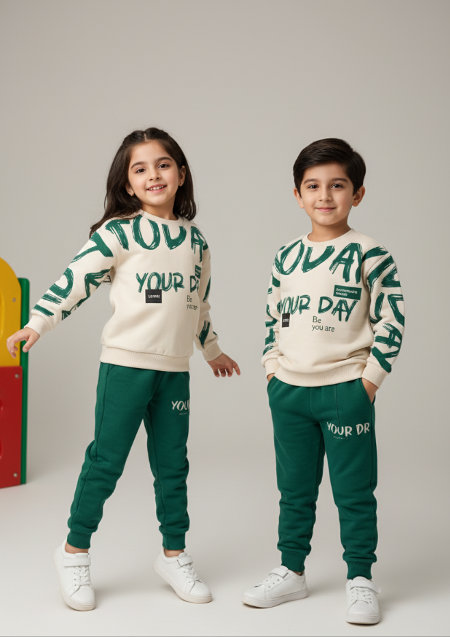 Your Day green and cream tracksuit