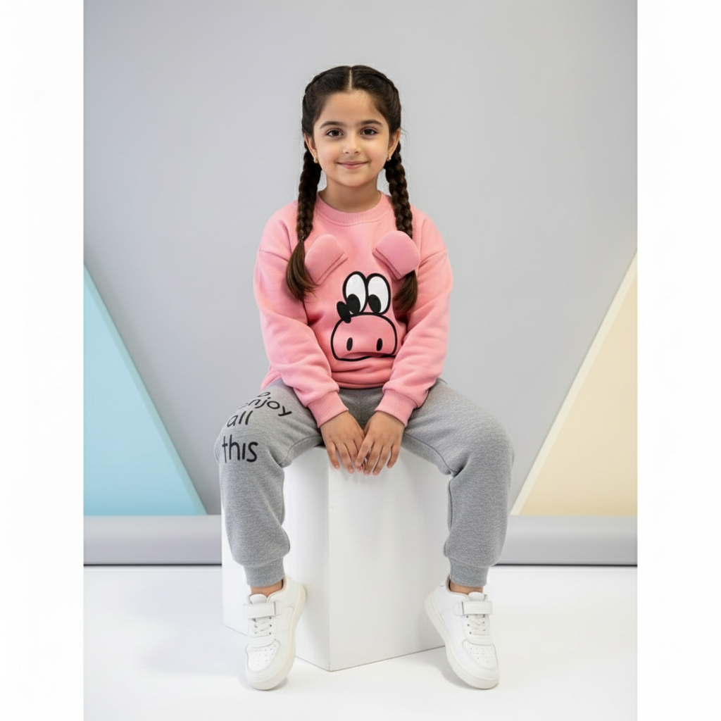Teddy face pink tracksuit